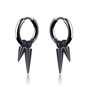 Pendientes de hombre de moda borla negra pendientes de acero inoxidable <span class=keywords><strong>2023</strong></span> - Product Image 1