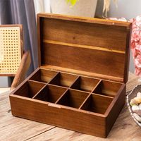 Boîte de rangement en bois pour sachets de thé, présentoir, conteneurs, boîtes de rangement pour sachets de thé, organisateurs de sachets de thé en bois d'acacia
