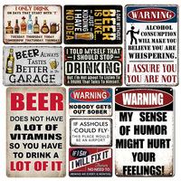Juego de Letreros Metálicos Vintage Divertidos para Bar de Cerveza, Decoración Retro para el Hogar, Bar, Cueva del Hombre, Pared, Pub, Garaje, Cocina