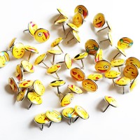 100 épingles à motifs emoji colorées pour tableau de messages, bureau, cuisine, maison