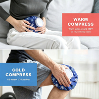 Sac de glace bleu réutilisable pour blessures, classique, anti-fuite, élastique, pour cheville, genou, coude, visage, traitement par le froid et la chaleur