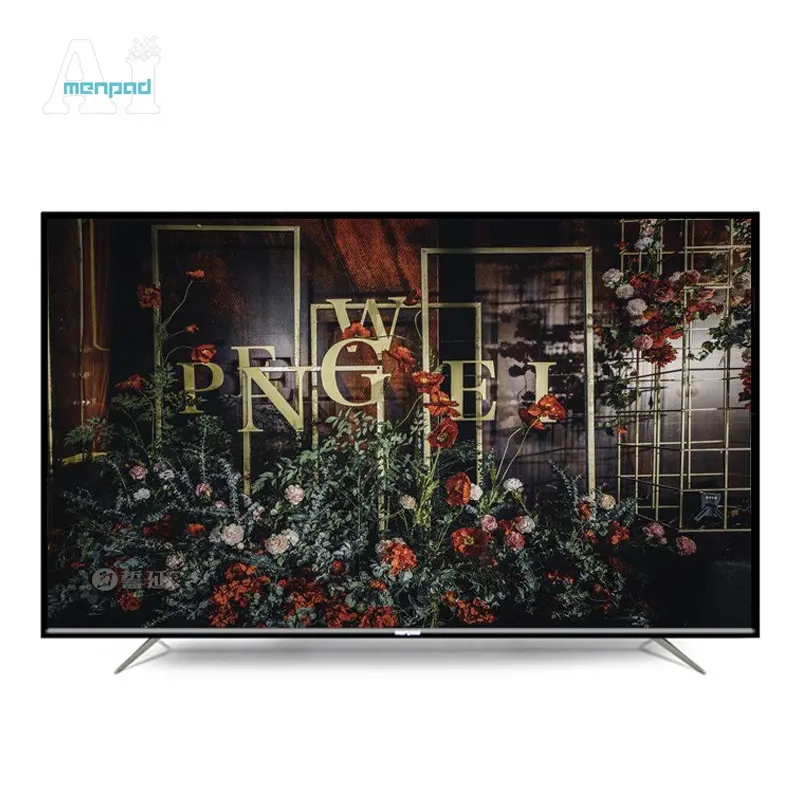 TV LCD HDR Android 100, 9.0 inci 4K UHD, penggunaan rumah kaca Tempered diperkuat dengan WiFi USB VGA antarmuka kabinet hitam