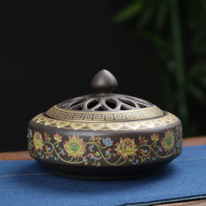 Quemador de Incienso de Cerámica Premium con Acabado de Esmalte Azul Antiguo y Tallados Elaborados, Perfecto para Crear un <span class=keywords><strong>Humo</strong></span> Relajante - Product Image 6