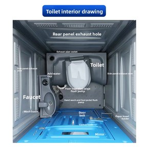 Station de lavage des mains portable Poly John, salle de bain portable, toilettes mobiles en plastique HDPE, <span class=keywords><strong>WC</strong></span> moderne pliable, utilisation facile, location - Product Image 5