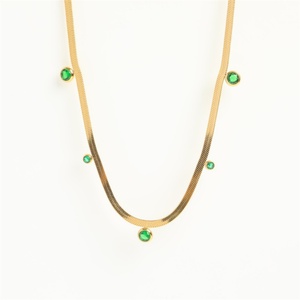 สร้อยคอทองชุบขายดี ประดับเพชร CZ สวยหรูสำหรับผู้หญิง - Product Image 2