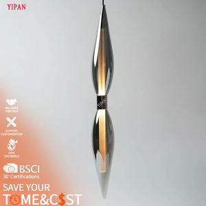 Lámpara de Araña de Tubo de Vidrio en Espiral Dorada con Gradiente, Ahorro de Energía, Personalizable para Vestíbulo de Hotel o Villa, Regulable, Alto Brillo para Restaurante - Product Image 1