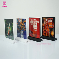 Caja de luz de pie para mesa con enchufe USB A4, marco de póster de menú Led ultrafino recargable, caja de luz publicitaria Led de doble cara