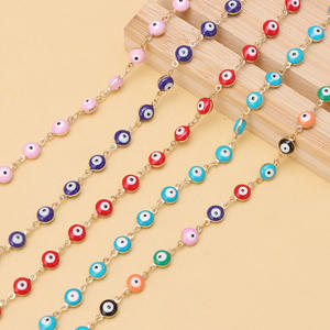 Cadenas de Moda, Collares con Cuentas de Ojo Turco, Aleación de Zinc y Resina, Decoraciones Unisex para Sombreros, Accesorios de Joyería Multicolor - Product Image 4