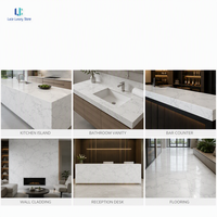 Кварцевая плита Luca White Mesh Vein |   Искусственный камень под Calacatta с тонким узором, полированный, для кухонных столешниц и стен, на заказ