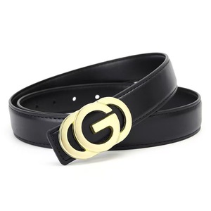 Cinturón Clásico Delgado <span class=keywords><strong>de</strong></span> Cuero PU para Mujer al por Mayor con Hebilla <span class=keywords><strong>de</strong></span> Aleación, Cinturón Fino Negro con Hebilla Metálica Dorada para Jeans y Vestidos, Cinturones <span class=keywords><strong>de</strong></span> Diseñador - Product Image 4