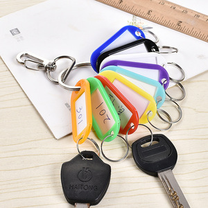 Porte-clés en plastique coloré X251, rectangulaire, inscriptible, dispositif anti-perte - Product Image 4