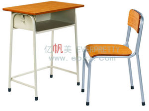 Bàn ghế sinh viên bằng gỗ hiện đại và bộ ghế với khung kim loại màu đỏ thoải mái và thiết thực cho lớp học và học tại nhà - Product Image 3