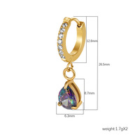 Brincos de Cristal Femininos Resoul PVD Banhados a Ouro Antiferrugem 316L, Brincos Florais Atacado, Joias de Destaque para Mulheres