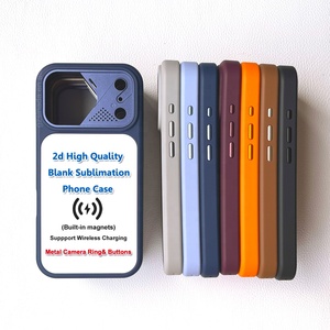 Sublimation Phone <strong>Case</strong> Blanks, 2D Heat Press Magnetic Tough Phone Cover With Metal Buttons For Iphone <strong>17</strong> <strong>Pro</strong>, Colorful TPU PC - Product Image 1