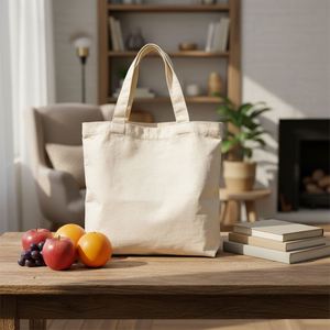 Wholesale Custom <b>Large</b> Fashion <b>Canvas</b> Tote <b>Bag</b> with Zipper Closure Polyester Lining Custom Logo Printing - Product Image 4