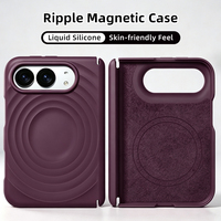 Coque de téléphone en silicone liquide pour iPhone 18 Fold/Ultra, design vague ondulée, coque de téléphone portable au toucher doux, accessoire de protection