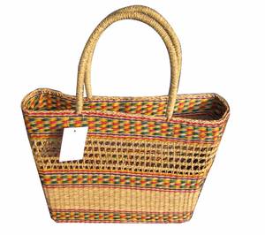 Bolso Tote Casual de Mimbre Vietnamita Tejido a Mano con Flores, Dos Asas, Parte Superior Abierta, Estilo Vintage, Impermeable - Product Image 6