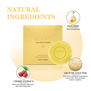 Nhãn hiệu riêng 24K vàng xà phòng làm sạch sâu và sáng chăm sóc da mặt xà phòng tính năng sáng làm trắng tẩy trắng lợi ích - Product Image 5