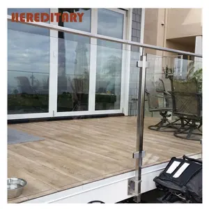 Stainless steel handrail stair balcony tempered glass glass railing