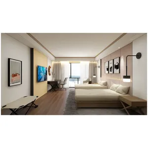 地中海中东迪拜酒店木质贴面中密度纤维板FF & E项目定制生态友好型酒店家具