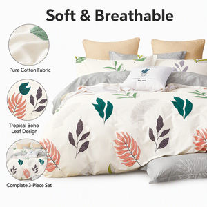 Juego de Ropa de Cama Dreamer's Conservatory de 3 Piezas, Algodón Suave con Diseño de Follaje, Envío desde Polonia, Ideal para un Retiro Creativo - Product Image 2