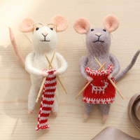 Pendentifs souris blancs et gris LANTINGXU avec longue queue à suspendre pour la décoration de la maison et des arbres – Adorables décorations de souris
