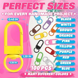 Metal Pcs Colorful Lobster Claw Clasps For Keychains Swivel Keychain Clasp Colorful Design X In With In <b>Ring</b> Keychain <b>Clips</b> For - Product Image 2