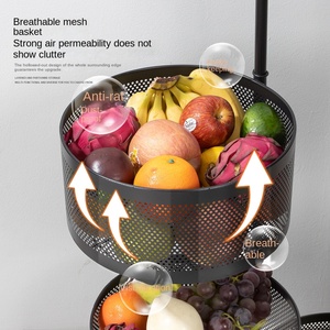 Étagère de <span class=keywords><strong>cuisine</strong></span> rotative multicouche Étagère à légumes multifonctionnelle en métal pratique avec ancien cadre rond - Product Image 4