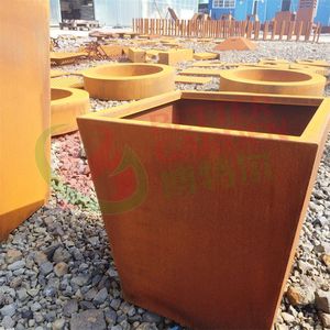 Jardinière en acier corten pouvant être utilisée pour exposer des fleurs et embellir la beauté de votre jardin - Product Image 2