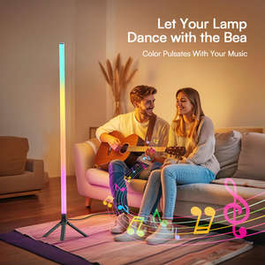 Lampe de sol LED intelligente RGB avec synchronisation musicale pour chambre à coucher, salon, salle de jeux, bureau ou hôtel, corps en fer - Product Image 5