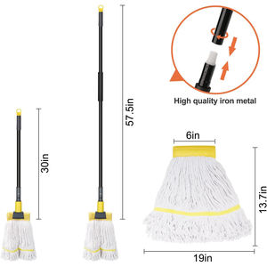 CF重型工业商用长柄60英寸环形串湿棉拖把家用厨房清洁地板 - Product Image 3