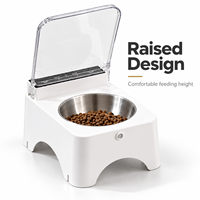 Gamelle surélevée pour chien avec capteur de mouvement, distributeur automatique sans fil avec couvercle transparent à ouverture automatique