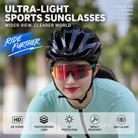 Lunettes de sport photochromiques à large champ de vision, protection UV400, avec verres en polycarbonate pour le cyclisme, la course à pied et les activités de plein air