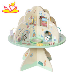 Giocattolo ad albero Multi-attività in legno <span class=keywords><strong>con</strong></span> labirinto di <span class=keywords><strong>perline</strong></span>, ingranaggi, orologio, selezionatore di forme e <span class=keywords><strong>puzzle</strong></span> di animali per bambini W12D751 - Product Image 1