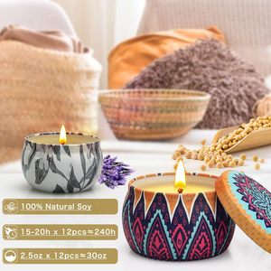Tinned Soy Wax Scented Aromatherapy <b>Candles</b> <b>Small</b> Round Shape with Dry Flowers Fragrance Oil for Diwali & Father's Day Gifts - Product Image 2