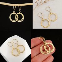 Boucles d'oreilles pendantes géométriques en tungstène avec fermoir à levier, cercle en or rose, pour femme, minimalistes, pour mariage/événements formels