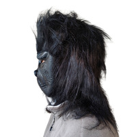 Masque de parodie en latex tête de chimpanzé pour diffusion en direct, accessoire durable pour Halloween et fêtes de carnaval, en stock