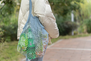 Wholesale Custom Logo Cotton <b>String</b> <b>Shopping</b> <b>Bag</b> Mesh Tote Grocery <b>Bags</b> Reusable Foldable Bagfor Fruit Vegetable - Product Image 2