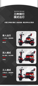 Mini <span class=keywords><strong>Quad</strong></span> Électrique Pliable avec Levier d'Arrêt d'Urgence, Scooter de Mobilité, Moteur 500W, Vitesse 11-20 <span class=keywords><strong>km</strong></span>/<span class=keywords><strong>h</strong></span>, Charge Maximale 150 kg - Product Image 5