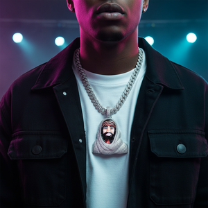 Nuevo collar con colgante de Jesús de Hip Hop para hombre, detalle de esmalte CZ completamente helado, joyería de moda, accesorio de moda en Stock - Product Image 6