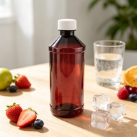 Vente directe usine – Bouteilles rondes en PET ambré de 250 ml avec bouchon à vis et boîte livret pour boissons (OEM)