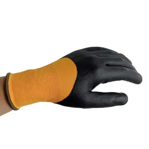 Fast Delivery knitting wonder grip heavy duty nitrile custom gardening all types nylon coated gloves safety gloves for work