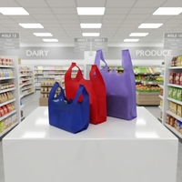 Sac banane personnalisé en non-tissé biodégradable avec logo imprimé, sac de courses recyclable pour supermarché, vente en gros