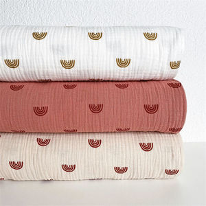 Tela de Muselina de Doble Gasa 100% Algodón con Estampado Floral Personalizado y Estampado de Dibujos Animados para Pijamas y Mantas de Bebé - Product Image 1