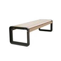 Banc de jardin public 3 places en WPC avec accoudoirs pour extérieur