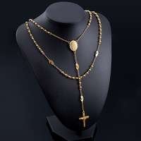 Pendentif en acier inoxydable en forme de croix, collier en Y, chapelet catholique, religieux, Vierge Marie, femme, homme, bijoux imperméables, accessoire de mode