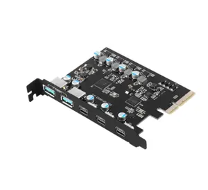 Usb 3.2 PCIE Expansion Card 5 Ports PCI-E to 20G USB3.2 Type C Adapter ASM3142 Top Quality