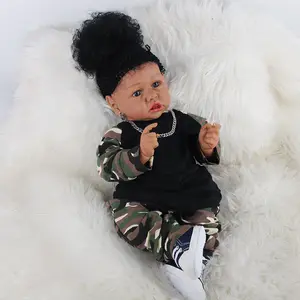 2023ร้อนขายอเมริกันแอฟริกันรักสีดำทารกรักตุ๊กตาซิลิโคน Reborn ตุ๊กตาซิลิโคน