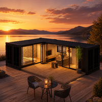 Maisonnette modulaire isolée haut de gamme, structure en acier, maison préfabriquée en conteneur, espace de vie résidentiel portable