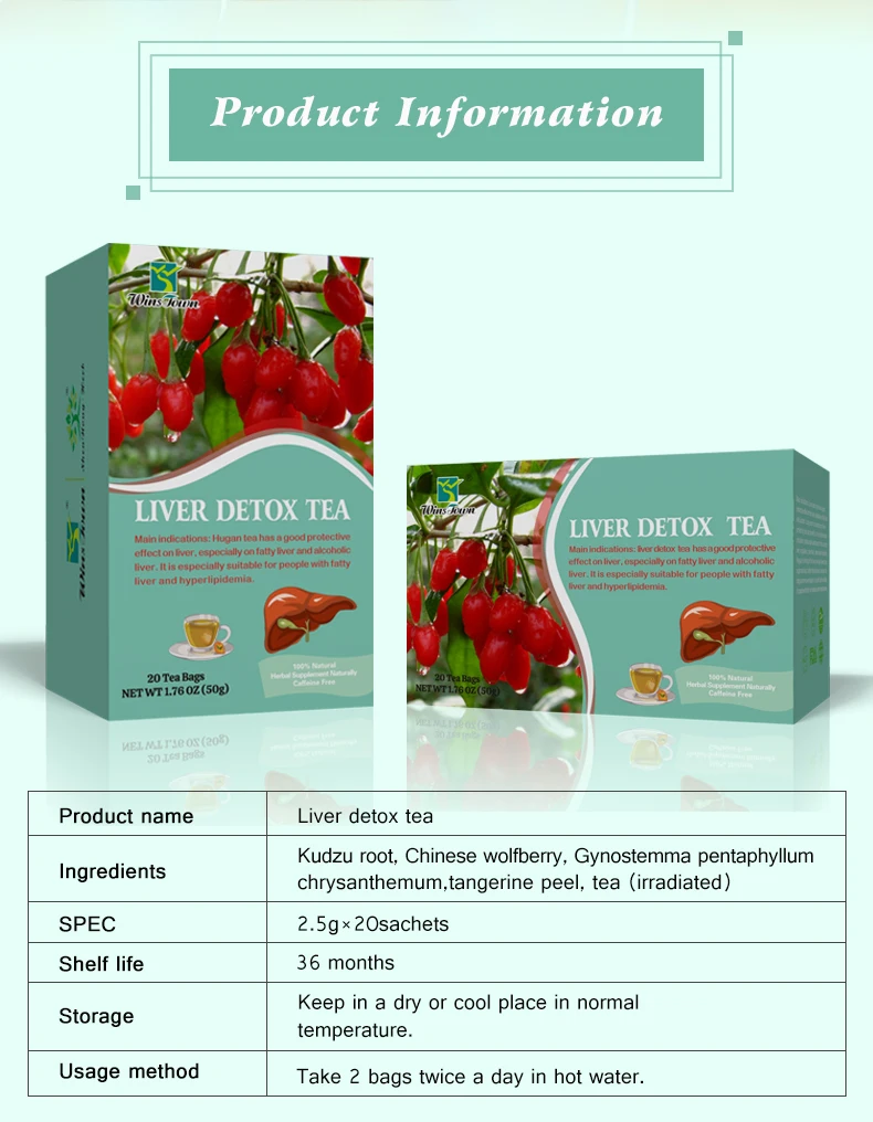 Winstown liver cleansing detox tea fatty liver Daily essential chinese hepatitis tea for smokers and Drinkers